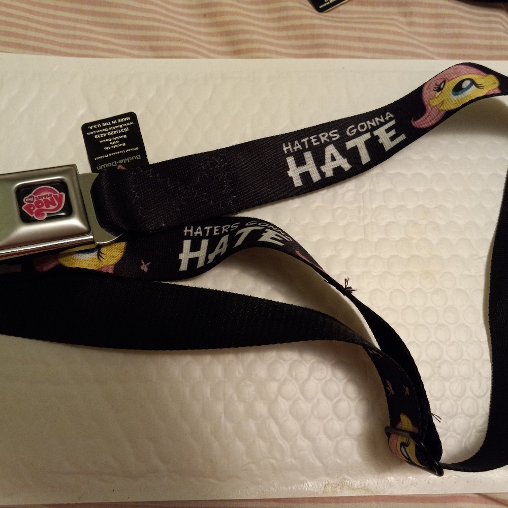 My little pony "Haters gonna hate" adjustable belt NWT